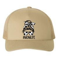 Dy Mom Life Soccer Lover Mothers Day Messy Bun Yupoong Adult 5-Panel Trucker Hat