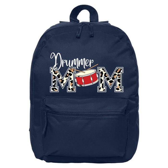 Drummer Mom Leopard Print Proud Drummer Mom Musical 16 in Basic Backpack