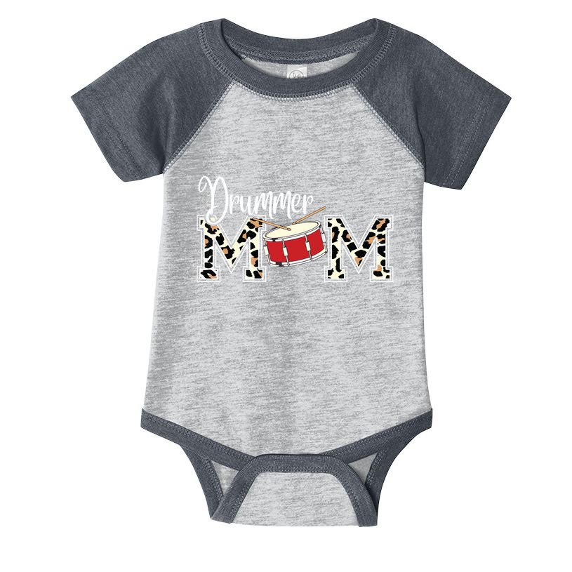 Drummer Mom Leopard Print Proud Drummer Mom Musical Infant Baby Jersey Bodysuit