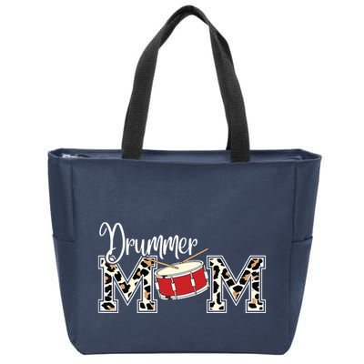 Drummer Mom Leopard Print Proud Drummer Mom Musical Zip Tote Bag