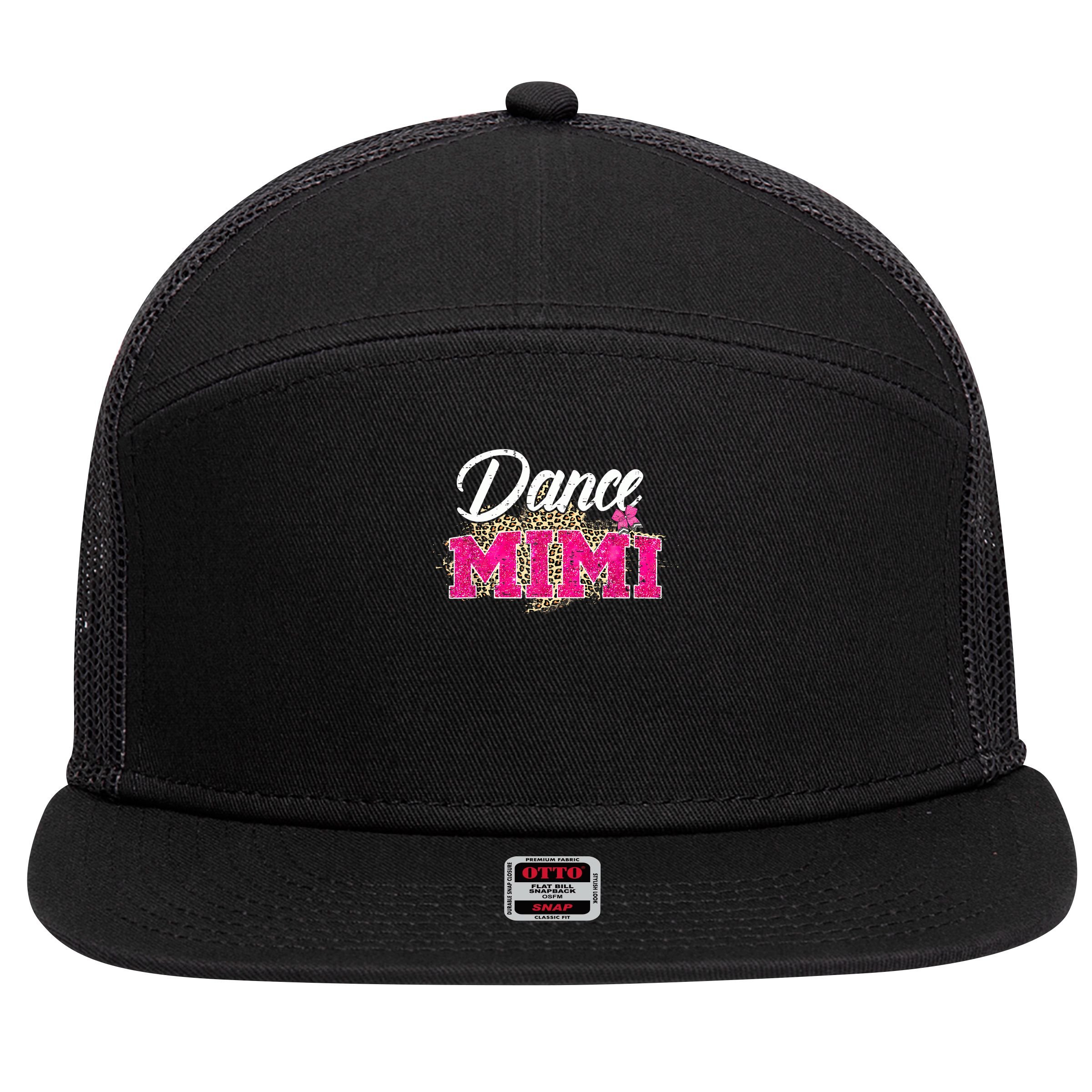 Dance Mimi Leopard Funny Dancing Mimi Mother's Day 7 Panel Mesh Trucker Snapback Hat