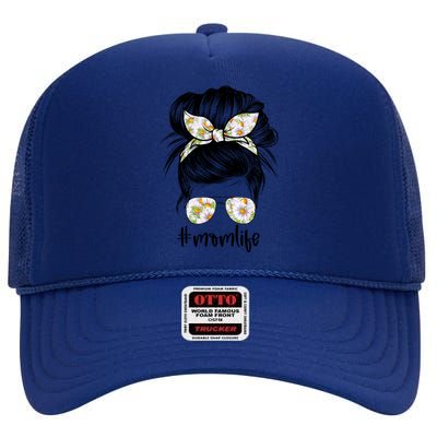 Daisy Mom Life For Wife Loves Daisy Meaningful Gift High Crown Mesh Back Trucker Hat