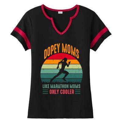 Dopey Moms Like Marathon Moms Only Cooler Vintage Ladies Halftime Notch Neck Tee