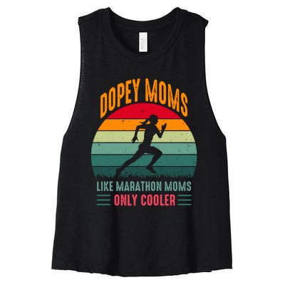 Dopey Moms Like Marathon Moms Only Cooler Vintage Women's Racerback Cropped Tank