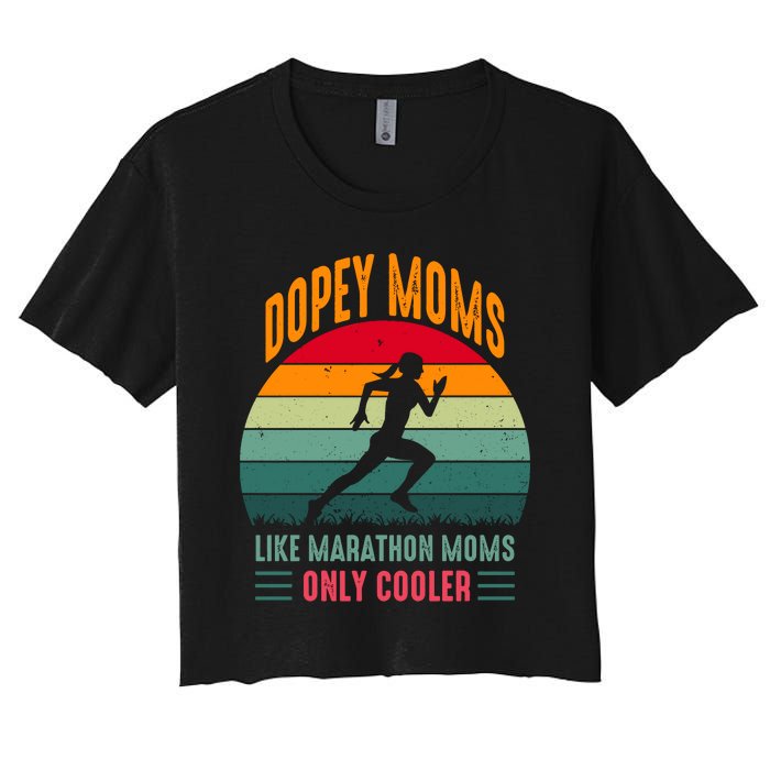 Dopey Moms Like Marathon Moms Only Cooler Vintage Women's Crop Top Tee