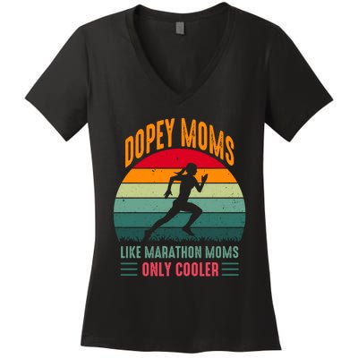 Dopey Moms Like Marathon Moms Only Cooler Vintage Women's V-Neck T-Shirt