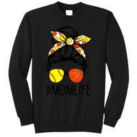 Dy Mom Life Softball Basketball Mommy Mothers Day Messy Bun Sweatshirt