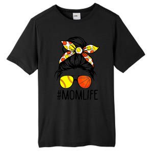 Dy Mom Life Softball Basketball Mommy Mothers Day Messy Bun Tall Fusion ChromaSoft Performance T-Shirt