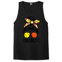 Dy Mom Life Softball Basketball Mommy Mothers Day Messy Bun PosiCharge Competitor Tank