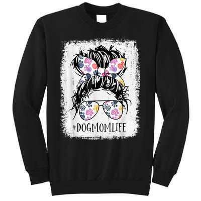 Dog Mom Life Messy Bun Hair Mothers Day Women Animal Sweatshirt