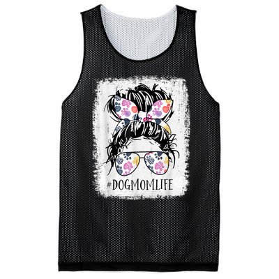 Dog Mom Life Messy Bun Hair Mothers Day Women Animal Mesh Reversible Basketball Jersey Tank