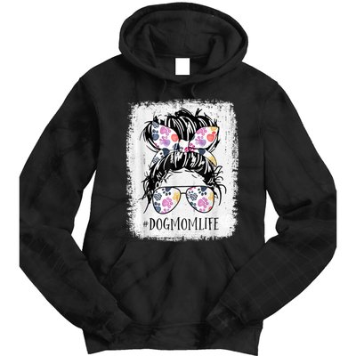 Dog Mom Life Messy Bun Hair Mothers Day Women Animal Tie Dye Hoodie