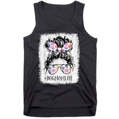 Dog Mom Life Messy Bun Hair Mothers Day Women Animal Tank Top