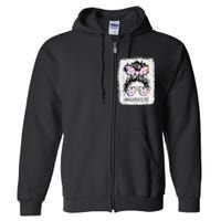 Dog Mom Life Messy Bun Hair Mothers Day Women Animal Full Zip Hoodie