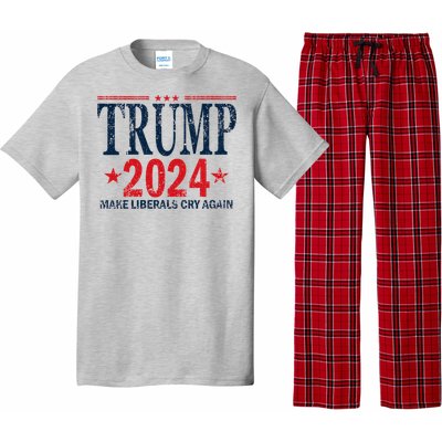 Dunny Make Liberals Cry Again Vintage Trump 2024 Pajama Set