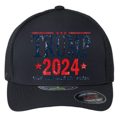 Dunny Make Liberals Cry Again Vintage Trump 2024 Flexfit Unipanel Trucker Cap