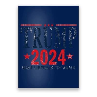 Dunny Make Liberals Cry Again Vintage Trump 2024 Poster