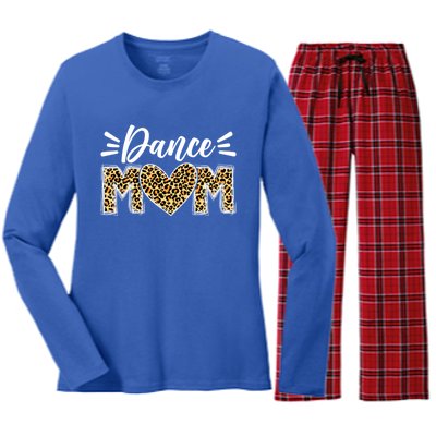 Dance Mom Leopard Funny Dancing Mom MotherS Day Gift Women's Long Sleeve Flannel Pajama Set 