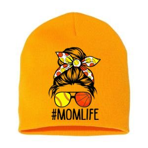 Dy Mom Life Softball Basketball Mommy Mothers Day Short Acrylic Beanie