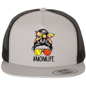 Dy Mom Life Softball Basketball Mommy Mothers Day Flat Bill Trucker Hat