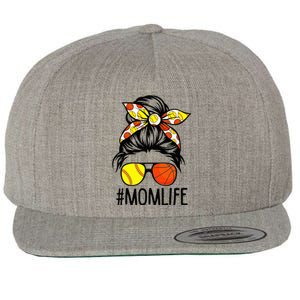 Dy Mom Life Softball Basketball Mommy Mothers Day Wool Snapback Cap