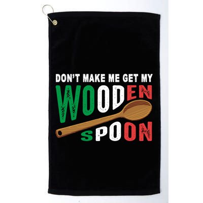 Don't Make Me Get My Wooden Spoon Fun Survivor Italian Flag Gift Golf Towel