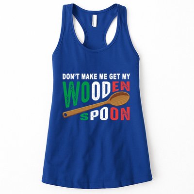 Don't Make Me Get My Wooden Spoon Fun Survivor Italian Flag Gift Womens Tank Top