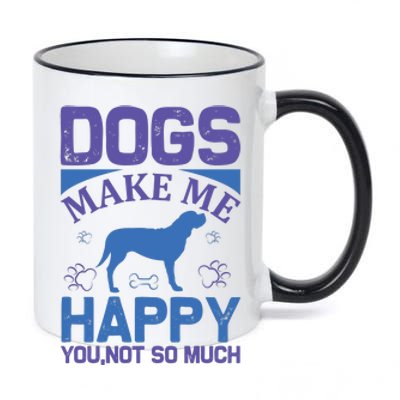 Dogs Make Me Happy You Not So Much 11oz Black Color Changing Mug