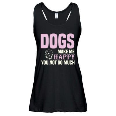 Dogs Make Me Happy You Not So Much Ladies Essential Flowy Tank