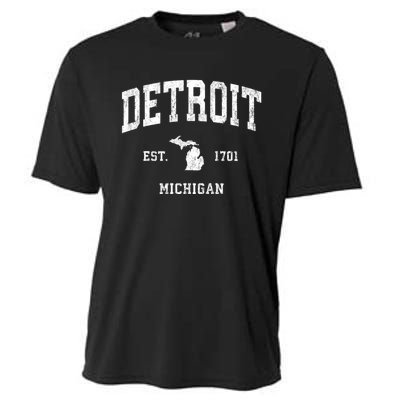 Detroit Michigan Mi Vintage Athletic Sports Cooling Performance Crew T-Shirt