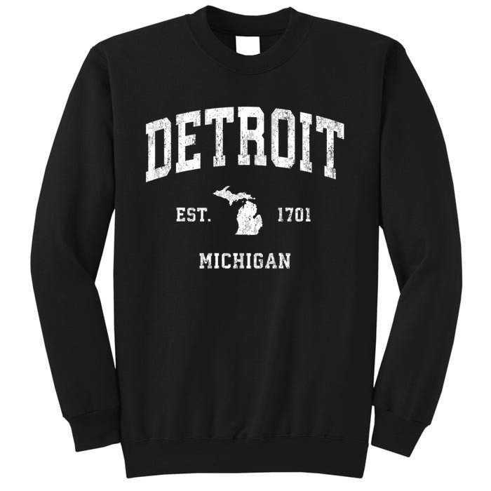 Detroit Michigan Mi Vintage Athletic Sports Sweatshirt