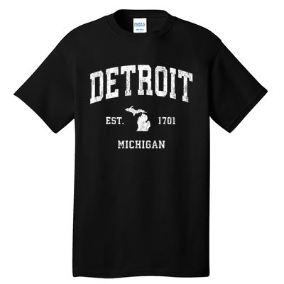 Detroit Michigan Mi Vintage Athletic Sports Tall T-Shirt