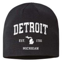 Detroit Michigan Mi Vintage Athletic Sports Sustainable Beanie