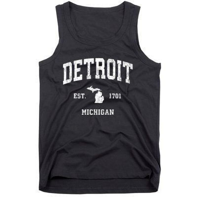 Detroit Michigan Mi Vintage Athletic Sports Tank Top