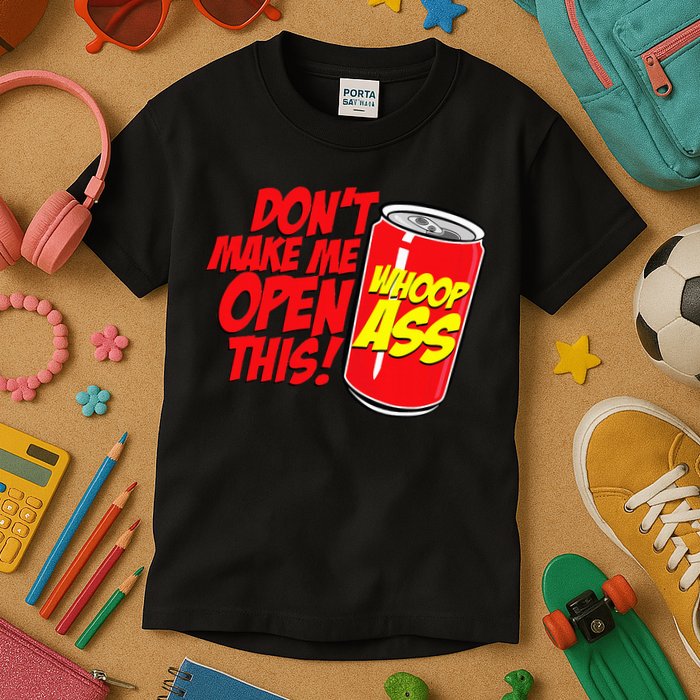 DonT Make Me Open A Can Open This Can Of Whoop Ass Kids T-Shirt