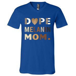 Dope Melanin Mom Leopard Print Dope Mom Black History Meaningful Gift V-Neck T-Shirt