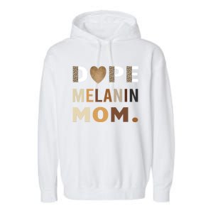 Dope Melanin Mom Leopard Print Dope Mom Black History Meaningful Gift Garment-Dyed Fleece Hoodie