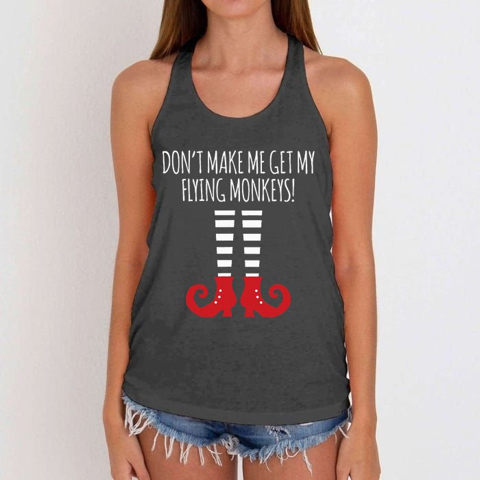 Don't Make Me Get My Flying Monkeys Halloween Costume Women's Knotted Racerback Tank