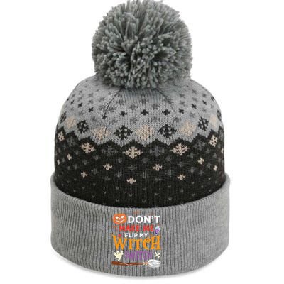 DonT Make Me Flip My Witch Switch Funny Halloween Witch The Baniff Cuffed Pom Beanie