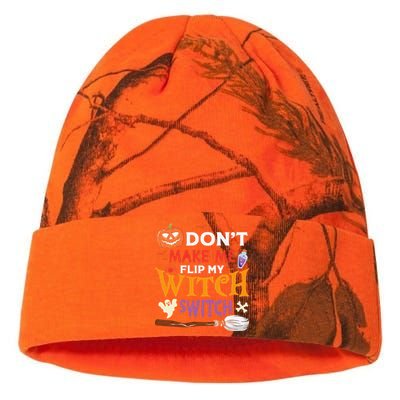 DonT Make Me Flip My Witch Switch Funny Halloween Witch Kati Licensed 12" Camo Beanie