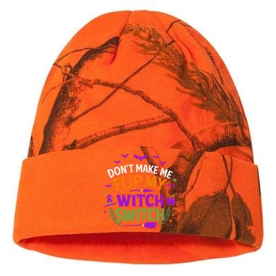 DonT Make Me Flip My Witch Switch Halloween Witch Kati Licensed 12" Camo Beanie