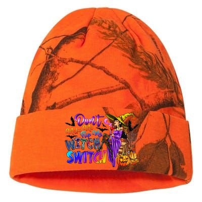 DonT Make Me Flip My Witch Switch Funny Halloween Witch Kati Licensed 12" Camo Beanie