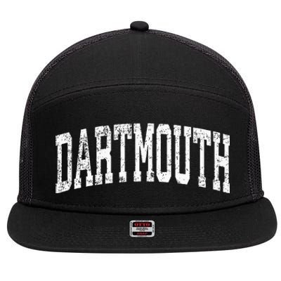 Dartmouth Massachusetts Ma Vintage Athletic Sports Design 7 Panel Mesh Trucker Snapback Hat