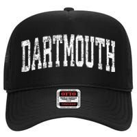 Dartmouth Massachusetts Ma Vintage Athletic Sports Design High Crown Mesh Back Trucker Hat