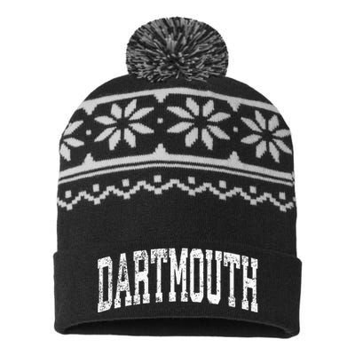 Dartmouth Massachusetts Ma Vintage Athletic Sports Design USA-Made Snowflake Beanie