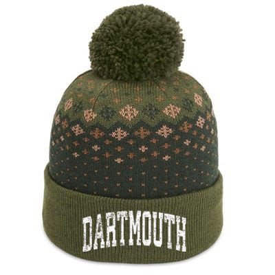 Dartmouth Massachusetts Ma Vintage Athletic Sports Design The Baniff Cuffed Pom Beanie