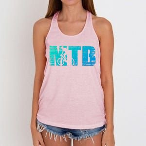 Distressed Mtb Mountain Bike Meaningful Gift For Mountain Bikers Gift Women's Knotted Racerback Tank