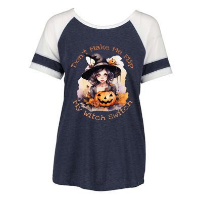 DonT Make Me Flip My Witch Switch Halloween Couples 2024 Enza Ladies Jersey Colorblock Tee