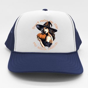 DonT Make Me Flip My Witch Switch Halloween Couples 2024 Trucker Hat