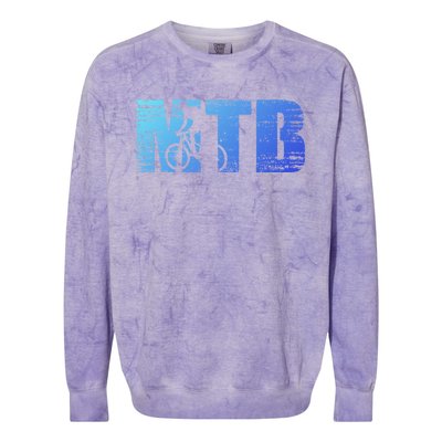 Distressed Mtb Mountain Bike Meaningful Gift For Mountain Bikers Gift Colorblast Crewneck Sweatshirt